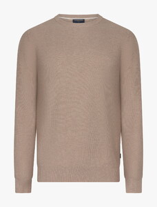 Cavallaro Napoli Levanzio Roundneck Fine Texture Cotton Cashmere Pullover Taupe
