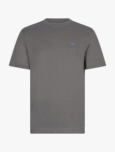 Cavallaro Napoli Luca Tee Tone-on-Tone Brand Logo Supima Cotton T-Shirt Faded Grey