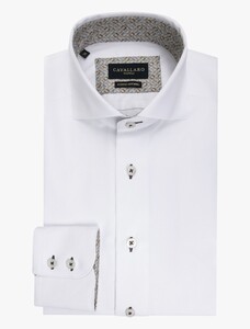 Cavallaro Napoli Luino Subtle Contrast Stitching Shirt White