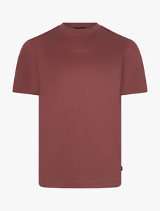 Cavallaro Napoli Luvati Mercerized Cotton Fine Tone-on-Tone Chest Logo T-Shirt Burgundy