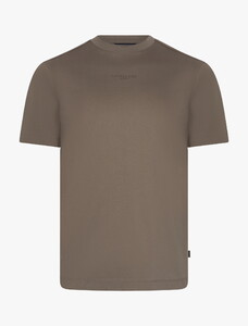 Cavallaro Napoli Luvati Mercerized Cotton Fine Tone-on-Tone Chest Logo T-Shirt Dark Taupe
