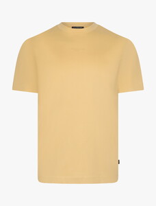 Cavallaro Napoli Luvati Mercerized Cotton Fine Tone-on-Tone Chest Logo T-Shirt Faded Yellow