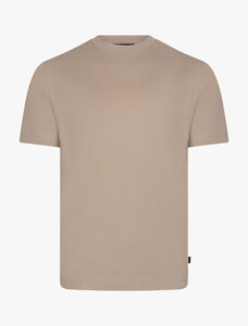 Cavallaro Napoli Luvati Mercerized Cotton Fine Tone-on-Tone Chest Logo T-Shirt Light Taupe