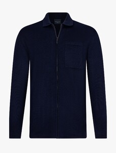 Cavallaro Napoli Malenio Polo Cardigan Vest Donker Blauw