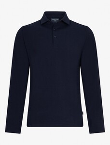 Cavallaro Napoli Marciano Uni Long Sleeve Polo Donker Blauw