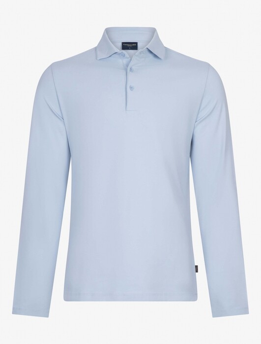 Cavallaro Napoli Marciano Uni Long Sleeve Polo Licht Blauw