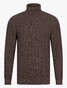 Cavallaro Napoli Marzano Roll Neck Cable Pattern Knit Pullover Mid Brown