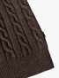 Cavallaro Napoli Marzano Roll Neck Cable Pattern Knit Pullover Mid Brown