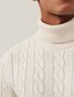 Cavallaro Napoli Marzano Roll Neck Cable Pattern Knit Pullover Off White