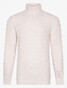 Cavallaro Napoli Marzano Roll Neck Cable Pattern Knit Pullover Off White