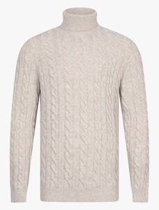 Cavallaro Napoli Marzano Roll Neck Cable Pattern Knit Trui Kitt