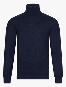 Cavallaro Napoli Merino Faux-Uni Roll Neck Pullover Dark Evening Blue