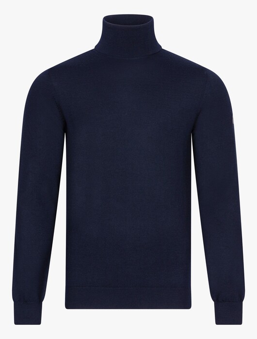 Cavallaro Napoli Merino Faux-Uni Roll Neck Pullover Dark Evening Blue