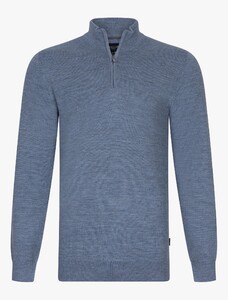 Cavallaro Napoli Merino Half Zip Pullover Greyblue