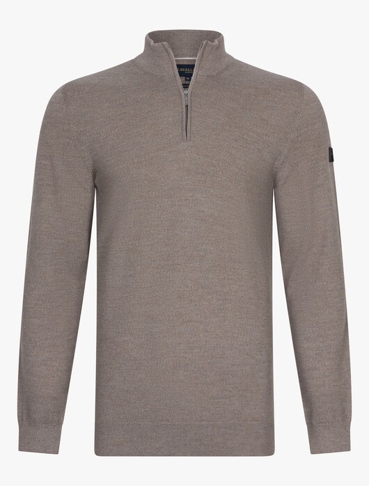 Cavallaro Napoli Merino Half Zip Pullover Sand