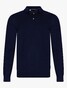 Cavallaro Napoli Merino Polo Long Sleeve Pullover Dark Evening Blue