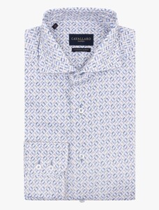 Cavallaro Napoli Midoti Graphic Fantasy Pattern Overhemd Greyblue-Kitt