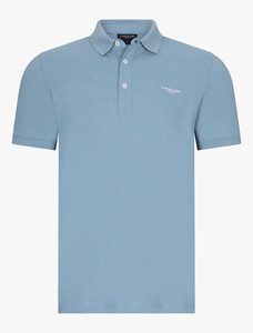 Cavallaro Napoli Mielos Cotton Stretch Subtle Melange Effect Polo Grijsblauw