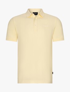 Cavallaro Napoli Mielos Cotton Stretch Subtle Melange Effect Polo Lichtgeel