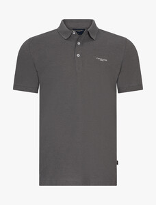 Cavallaro Napoli Mielos Cotton Stretch Subtle Melange Effect Poloshirt Mid Grey