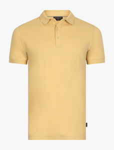 Cavallaro Napoli Mielos Ton-sur-Ton Buttons Polo Faded Yellow