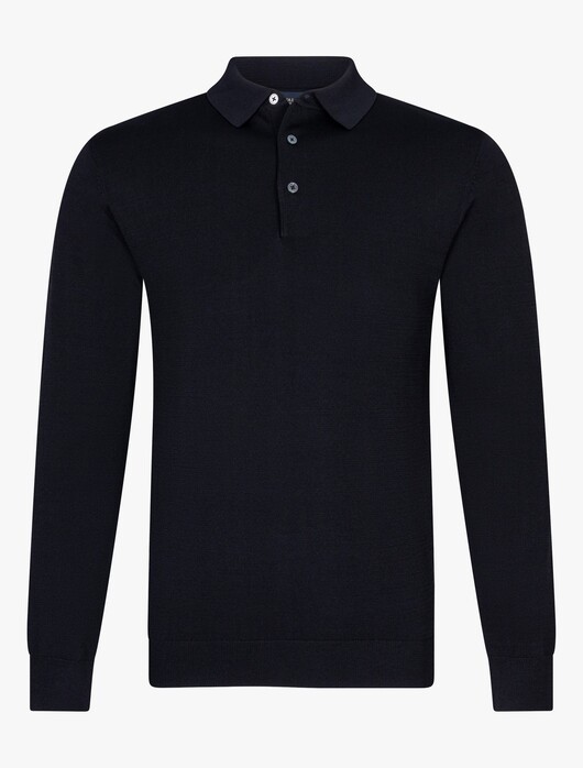 Cavallaro Napoli Milacio Long Sleeve Poloshirt Black