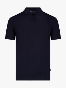 Cavallaro Napoli Milanio Allover Texture Poloshirt Dark Evening Blue