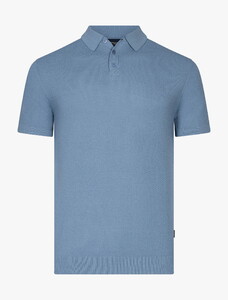 Cavallaro Napoli Milanio Allover Texture Poloshirt Light Blue