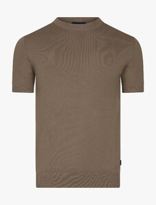 Cavallaro Napoli Milo Round Neck Comfort Fabric Blend T-Shirt Dark Taupe