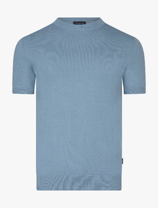 Cavallaro Napoli Milo Round Neck Comfort Fabric Blend T-Shirt Light Blue