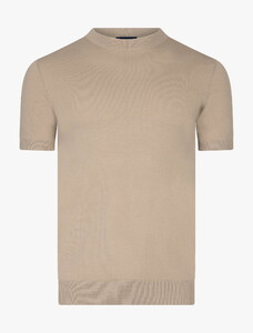 Cavallaro Napoli Milo Round Neck Comfort Fabric Blend T-Shirt Taupe