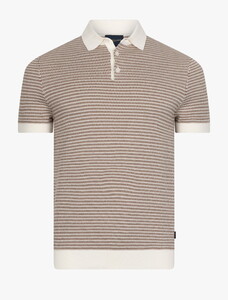 Cavallaro Napoli Multipo Fine Pattern Poloshirt Taupe
