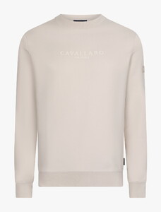 Cavallaro Napoli Murano R-Neck Sweat Tone-on-Tone Chest Logo Trui Kitt
