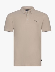 Cavallaro Napoli Nino Uni Color Subtle Detail Polo Zand