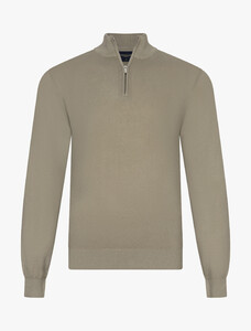 Cavallaro Napoli Orio Half Zip Stone Wash Effect Trui Licht Groen