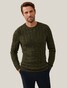 Cavallaro Napoli Orvieto Crew Neck Cable Pattern Knit Pullover Dark Green