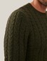 Cavallaro Napoli Orvieto Crew Neck Cable Pattern Knit Pullover Dark Green