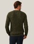 Cavallaro Napoli Orvieto Crew Neck Cable Pattern Knit Pullover Dark Green