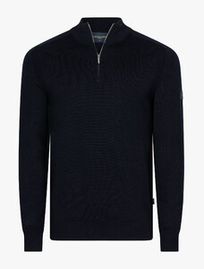 Cavallaro Napoli Palio Half Zip Wool Blend Trui Donker Blauw