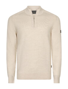 Cavallaro Napoli Palio Half Zip Wool Blend Trui Kitt