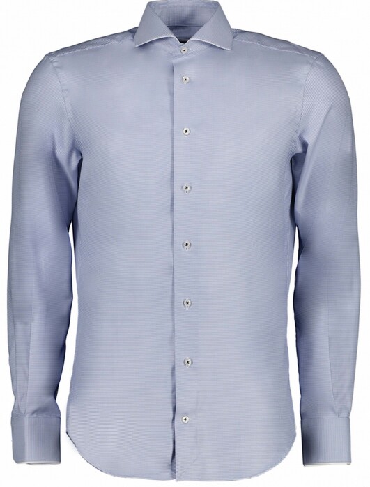 Cavallaro Napoli Patso Sleeve 7 Overhemd Donker Blauw-Wit