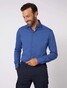 Cavallaro Napoli Piquo Jersey Cotton Overhemd Midden Blauw