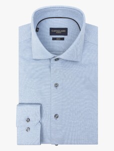 Cavallaro Napoli Piquo Soft Cotton Jersey Shirt Light Blue