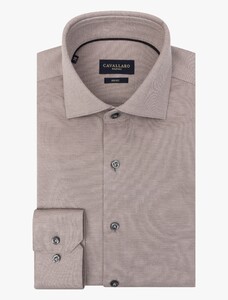 Cavallaro Napoli Piquo Soft Cotton Jersey Shirt Taupe