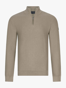 Cavallaro Napoli Pulciano Half Zip Uni Color Cotton Trui Licht Groen