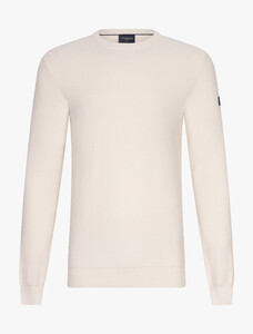 Cavallaro Napoli Pulciano Round Neck Uni Color Cotton Trui Off White