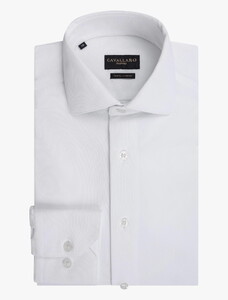 Cavallaro Napoli Ratiero Fine Oxford Weave Easy-Iron Shirt White