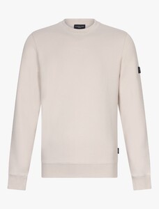 Cavallaro Napoli Ricavo R-Neck Sweat Small Uni Color Logo Trui Kitt