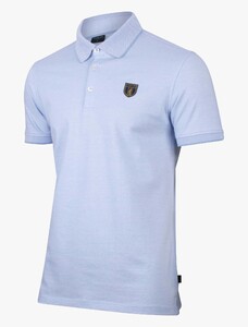 Cavallaro Napoli Rodari Logo Cotton Blend Poloshirt Light Blue
