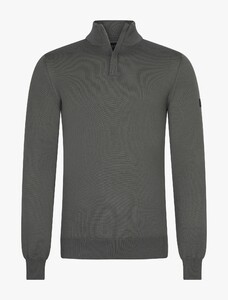 Cavallaro Napoli Saronno Half Zip Merino Wool Trui Faded Green